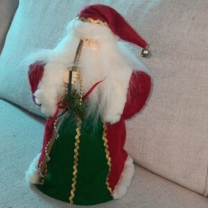 Festive Red and Green Santa Figurine